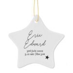 Personalised Any Message Star Motif Ceramic Star Shaped Christmas Decoration - Image 4