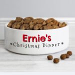 Personalised 'Christmas Dinner' 15cm Medium Ceramic Pet Bowl - Image 2
