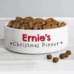 Personalised 'Christmas Dinner' 15cm Medium Ceramic Pet Bowl - Image 2
