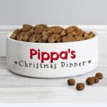 Personalised 'Christmas Dinner' 15cm Medium Ceramic Pet Bowl - Image 3
