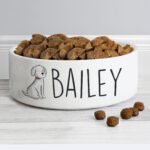 Personalised Scribble Dog Design 15cm Medium Ceramic Pet Bowl