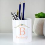 Personalised Floral Bouquet Design Ceramic Storage Pot
