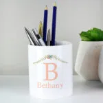 Personalised Floral Bouquet Design Ceramic Storage Pot