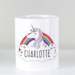 Personalised Rainbow Unicorn Design Ceramic Storage Pot - Image 3