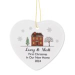 Personalised Cosy Christmas Hanging Ceramic Heart Decoration - Image 4