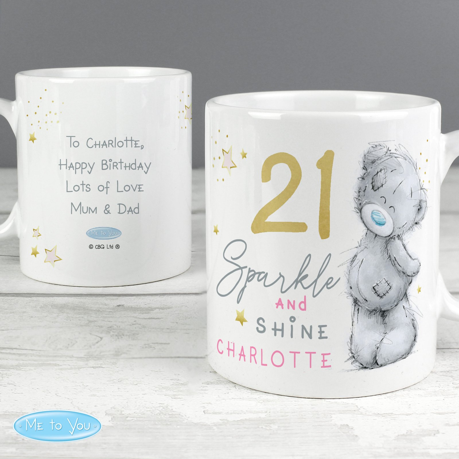 P0805L15 Personalised Me to You 'Sparkle & Shine' Birthday Ceramic Mug Personalised Me to You 'Sparkle & Shine' Birthday Ceramic Mug - Image 1