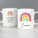 Personalised 'The World Is Brighter With You In It' Rainbow Design Ceramic Mug