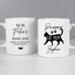 Personalised 'Pawsome Cat Mum' Ceramic Mug