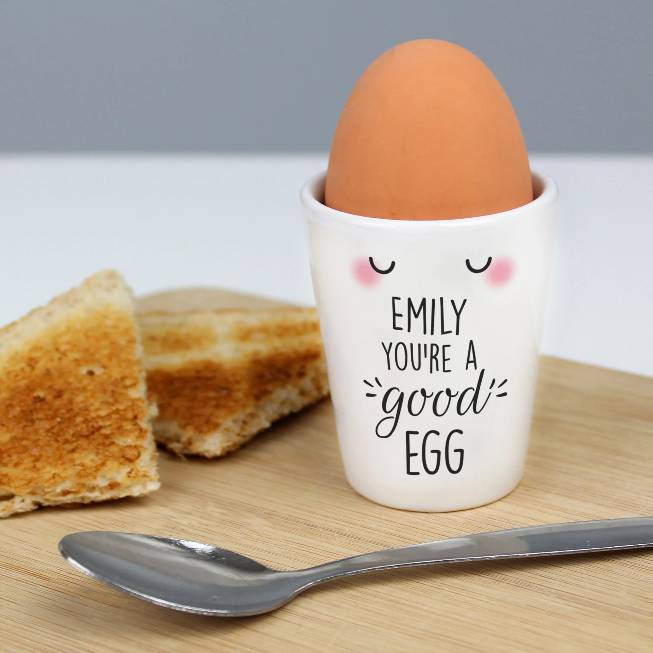 Personalised 'You're A Good Egg' Ceramic Egg Cup - Image 3