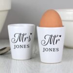 Personalised 'Mr & Mrs' Ceramic Egg Cup Set - Image 2