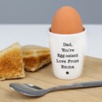 Personalised Any Message Black Star Motif Ceramic Egg Cup - Image 3