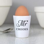 Personalised 'Mr' Heart Motif Ceramic Egg Cup