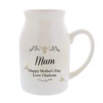 Personalised Any Message Floral Bee Design Ceramic Flower Jug Vase - Image 6