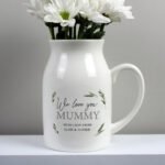 Personalised Any Message Botanical Design Ceramic Flower Jug Vase - Image 3
