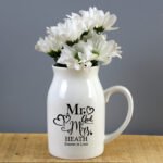 Personalised 'Mr and Mrs' Hearts Design Ceramic Flower Jug Vase - Image 5