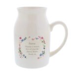 Personalised Any Message Floral Design Ceramic Flower Jug Vase - Image 8