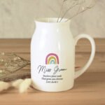 Personalised Any Message Rainbow Design Ceramic Flower Jug Vase - Image 5