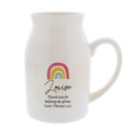 Personalised Any Message Rainbow Design Ceramic Flower Jug Vase - Image 6