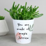 Personalised Any Message Abstract Pattern Ceramic Plant Pot
