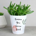 Personalised Any Message Abstract Pattern Ceramic Plant Pot - Image 2