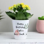 Personalised Any Message Abstract Pattern Ceramic Plant Pot - Image 3
