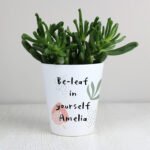 Personalised Any Message Abstract Pattern Ceramic Plant Pot - Image 4