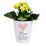 Personalised Any Message Heart Motif Ceramic Plant Pot - Image 5