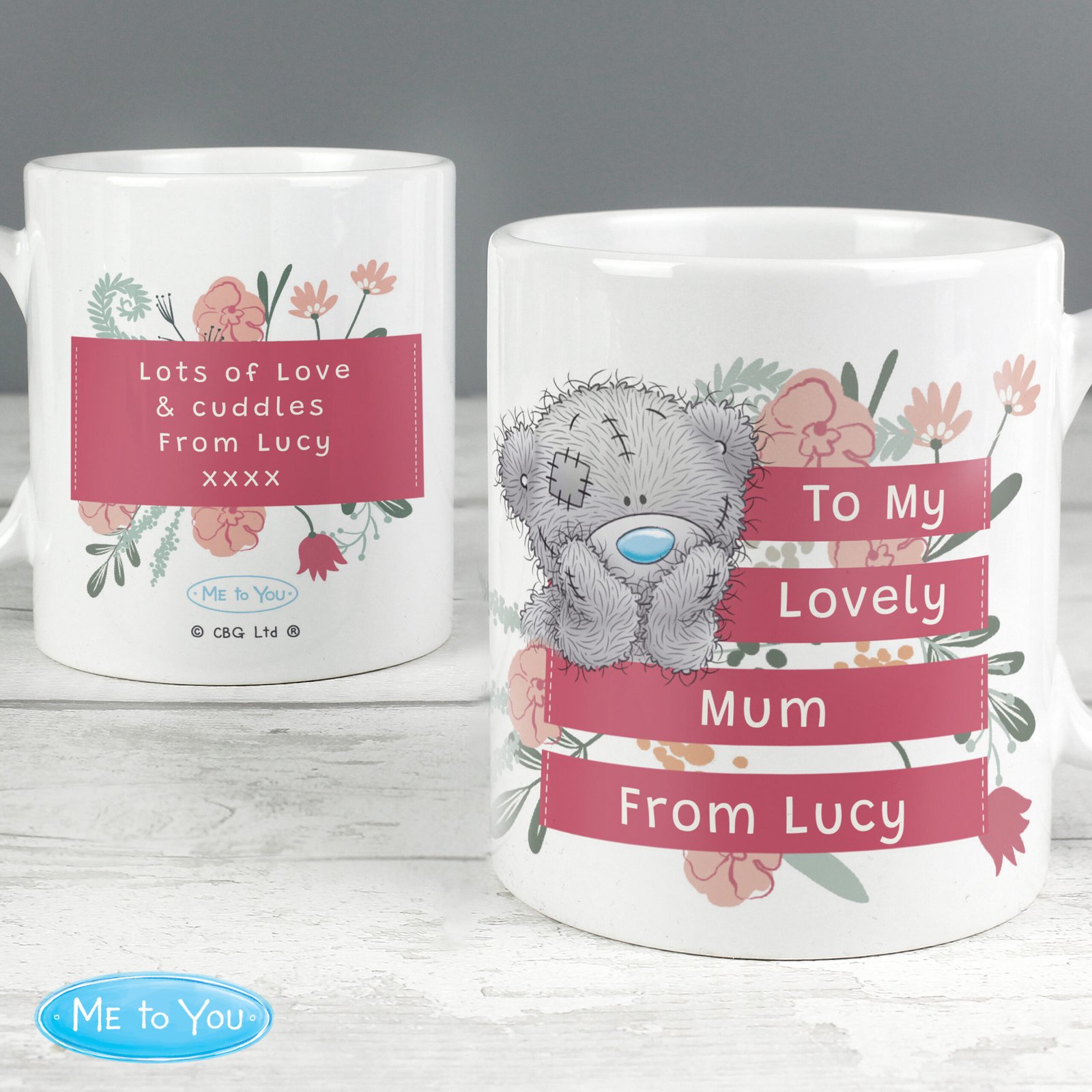 P0805M56 Personalised Me to You Floral Design Ceramic Mug Personalised Me to You Floral Design Ceramic Mug - Image 1