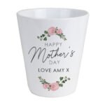 Personalised Abstract Rose Design 'Happy Mother's Day' Ceramic Plant Pot - Image 4
