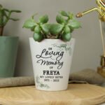 Personalised 'In Loving Memory' White Ceramic Plant Pot - Image 5