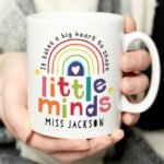 Personalised 'Shape Little Minds' Rainbow Design Ceramic Mug - Image 3