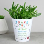 Personalised 'Thank You' Teachers Ceramic Plant Pot - Image 3