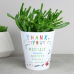 Personalised 'Thank You' Teachers Ceramic Plant Pot - Image 4