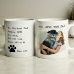 Personalised Any Message Pet Paw Print Motif Photo Upload Ceramic Mug