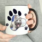 Personalised Pet Paw Print Design Photo Upload Black Handled Ceramic Mug - Image 2