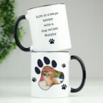 Personalised Pet Paw Print Design Photo Upload Black Handled Ceramic Mug - Image 4