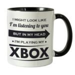 Personalised 'I Might Look Like I'm Listening' Black Handled Ceramic Mug - Image 6