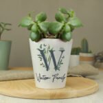 Personalised Initial & Name Botanical Design Ceramic Plant Pot - Image 2