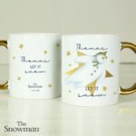 Personalised The Snowman 'Let it Snow' Gold Handled Ceramic Mug