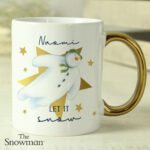 Personalised The Snowman 'Let it Snow' Gold Handled Ceramic Mug - Image 3