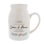 Personalised Any Message Christmas Themed Ceramic Flower Jug Vase - Image 4