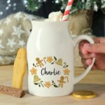 Personalised Name Only Christmas Themed Ceramic Milk Jug