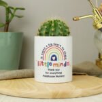 Personalised 'Shape Little Minds' Rainbow Design Ceramic Storage Pot - Image 3