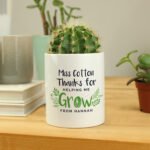 Personalised 'Thanks For Helping Me Grow' Ceramic Storage Pot