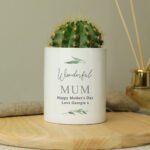 Personalised Any Message Botanical Design Ceramic Storage Pot