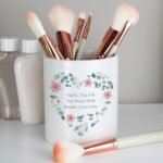 Personalised Any Message Floral Heart Design Ceramic Storage Pot - Image 2