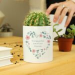 Personalised Any Message Floral Heart Design Ceramic Storage Pot - Image 3
