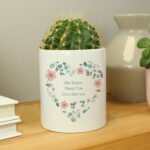 Personalised Any Message Floral Heart Design Ceramic Storage Pot - Image 5