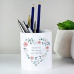 Personalised Any Message Floral Heart Design Ceramic Storage Pot - Image 6