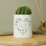 Personalised Any Message Floral Heart Design Ceramic Storage Pot - Image 7